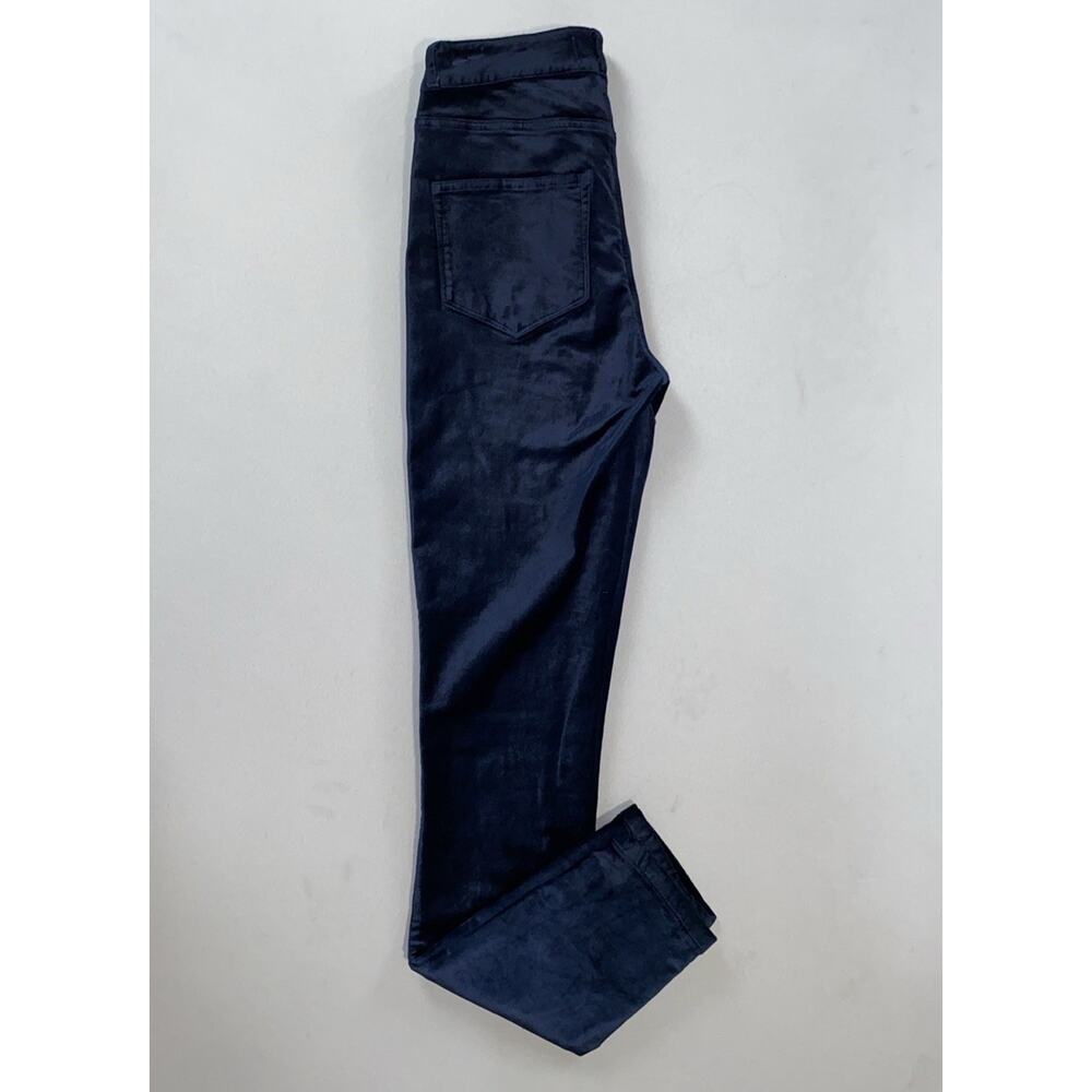 Paige Hoxton Ultra Skinny Velveteen Plush Super Soft Jeans. Midnight Blue, 24. - Picture 3 of 9